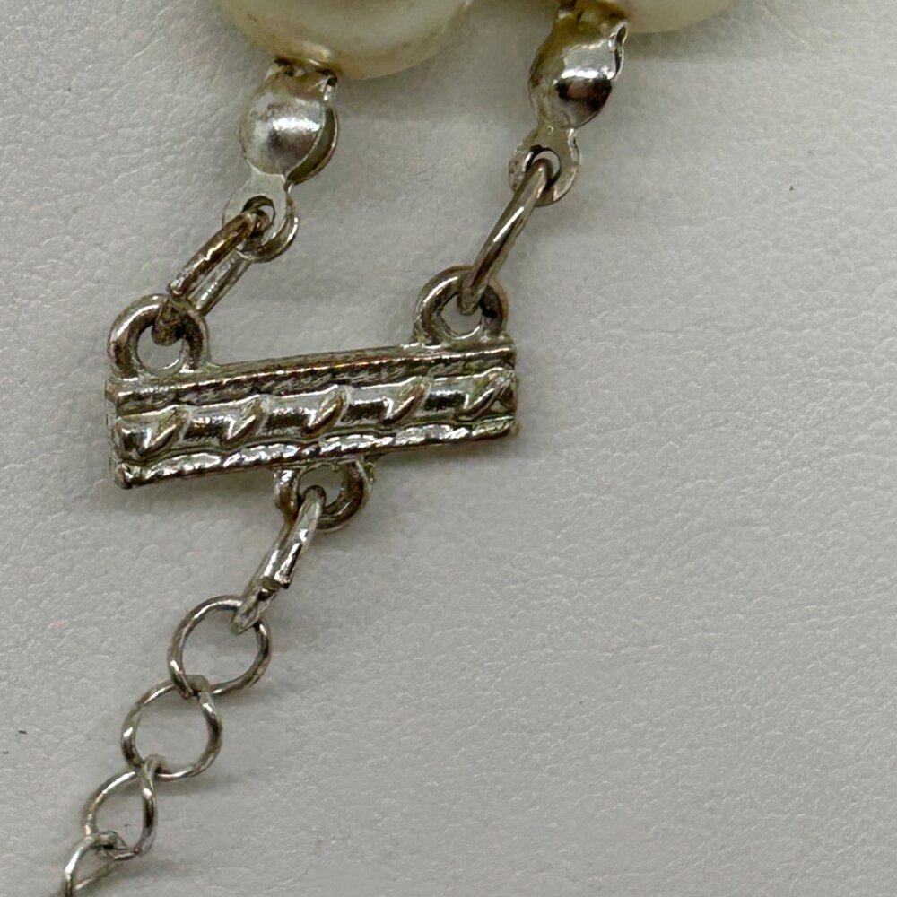 Vintage Faux Pearl Necklace Double Strand Creamy White Glass Beaded Choker 20 In - Picture 6 of 13